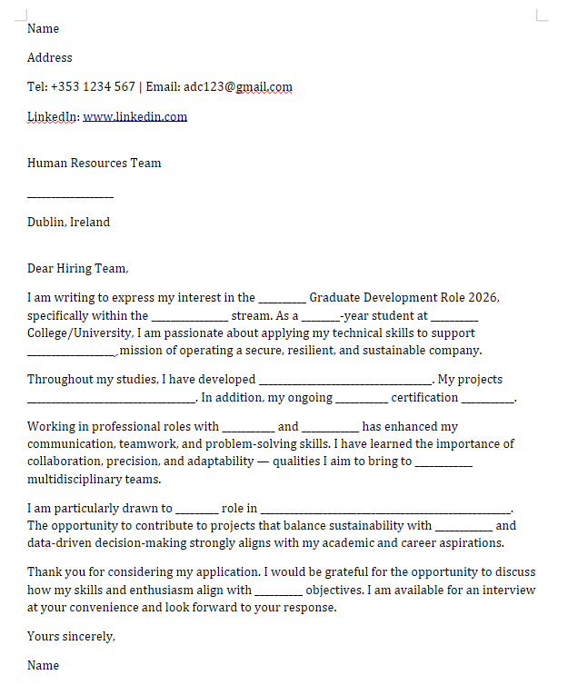 Cover letter structure example